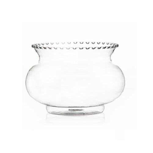 וואזה פלסטיק עגולה קצה גלי - שקוף