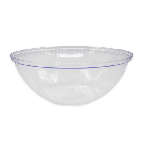 קערת פלסטיק פסים גדול - שקוף