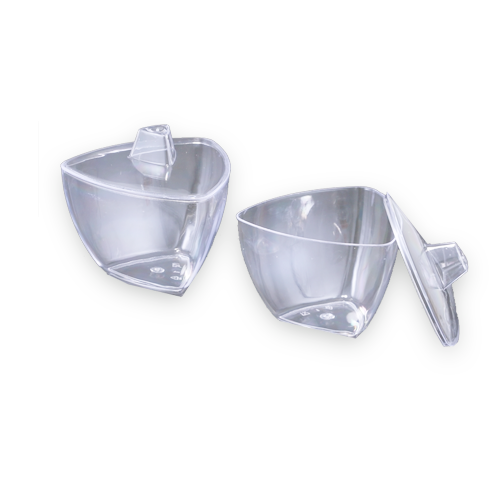 קינוח פלסטיק קראמבל + מכסה 12 יח' - שקוף