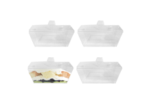 כלי לקינוח מלבני + מכסה 10 יח' - שקוף