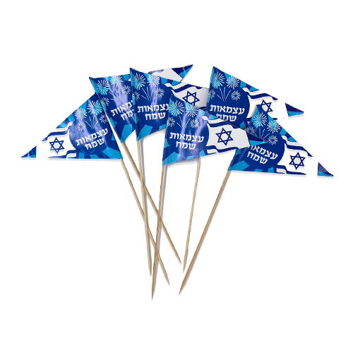 שיפוד דגל ישראל  משולשים 6 יח'