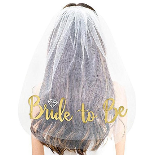 הינומה עם כיתוב BRIDE TO BE - זהב