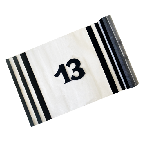 ראנר 13 בר מצווה מקטיפה - שחור שקוף