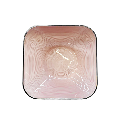 צלחת 8 פלסטיק מהודר שוהם 10 יח' - ורוד כסף