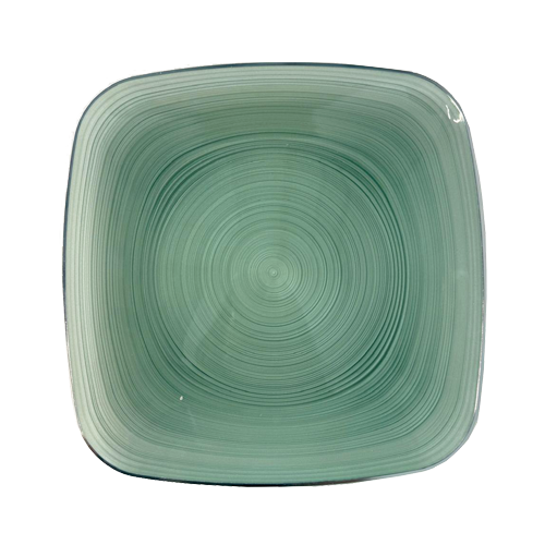 צלחת 10 פלסטיק מהודרת שוהם 10 יח' - טורקיז כסף