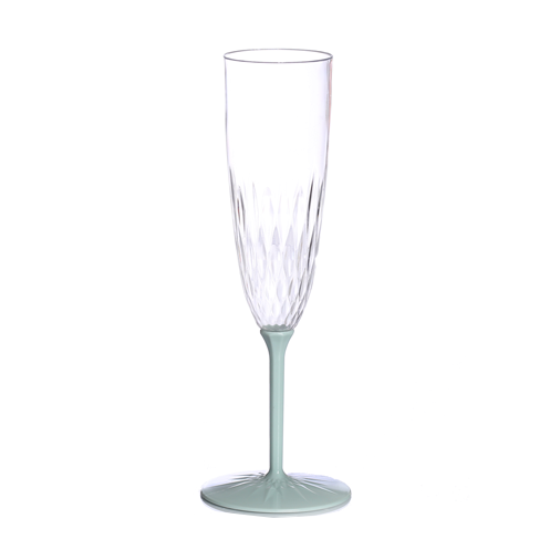 כוס שמפנייה מהודרת מפלסטיק 6 יח' - ירוק מנטה