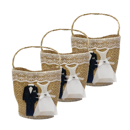 סל  עם שרוך חתן כלה 6 יח' - יוטה