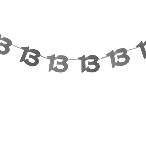 שרשרת 13 לבר מצווה - כסף גליטר