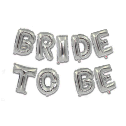 סט בלונים BRIDE TO BE - כסף
