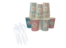 480 כוסות נייר 8OZ לשתייה חמה + כפיות
