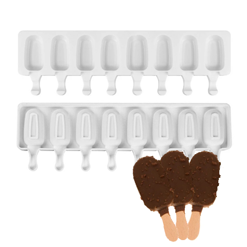 תבנית סיליקון גלידה מגנום 8 גומות - קטן