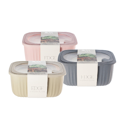 סט 3 קופסאות פלסטיק מלבניות פסטל - צבע משתנה