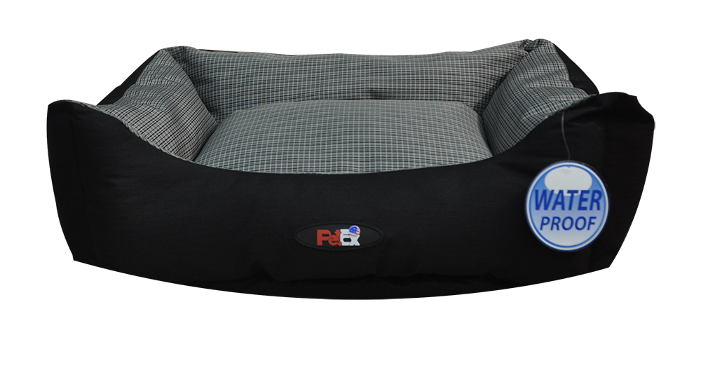 מיטה לכלב בצבע אפור שחור מבד הדוחה מים פט פוינט סופרמרקט לחיות מחמד