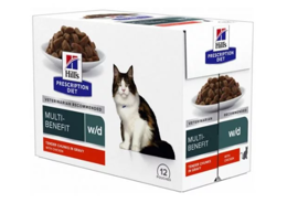מגש (12יח) פאוץ מזון רפואי רטוב לחתול הילס W/D