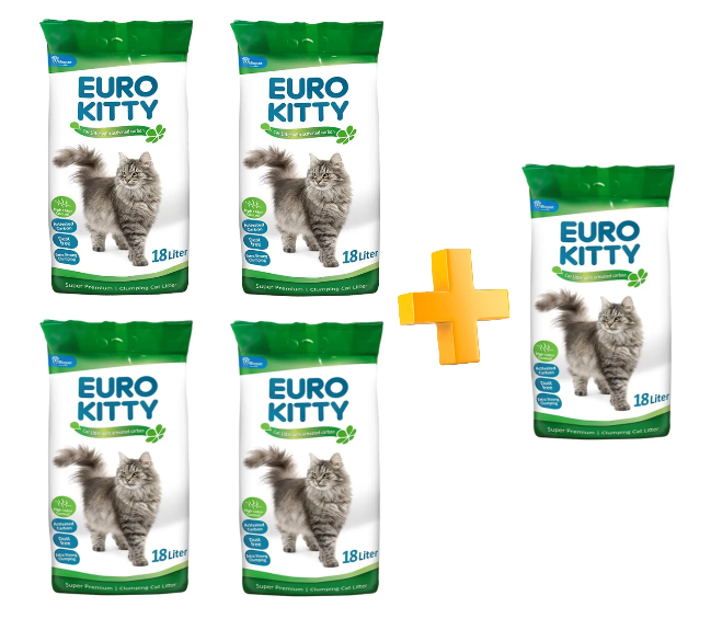 מבצע! ברכישת 4 שקי חול מתגבש יורו קיטי קרבון 18ל' - קבלו שק נוסף מתנה!