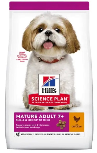 מזון לכלבים מבוגרים מגזע קטן 7+ הילס סיינס פלאן עוף