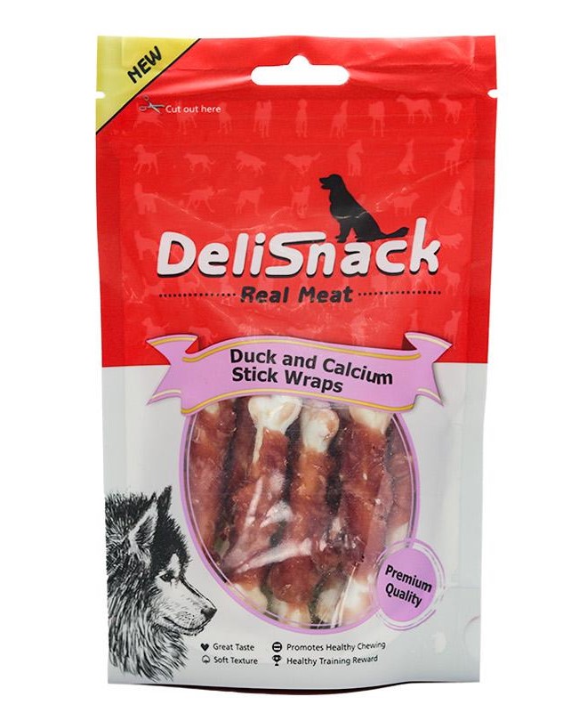 דליסנק חטיף לכלב עצמות קלציום בציפוי ברווז