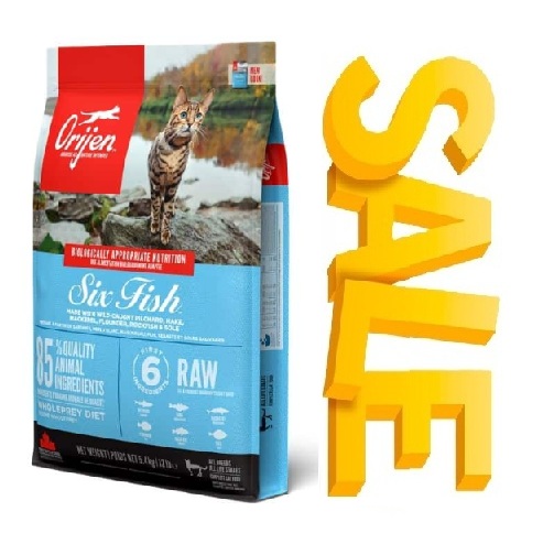 מבצע! אוריג'ן מזון לחתול סיקס פיש 1.8 ק"ג - שק שני ב-20% הנחה!