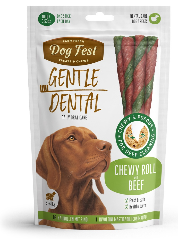 חטיף דנטלי גליל לעיסה בטעם בקר