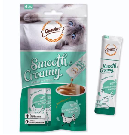 גנורלס חטיף קרם נוזלי לחתול בטעם עוף וכבד