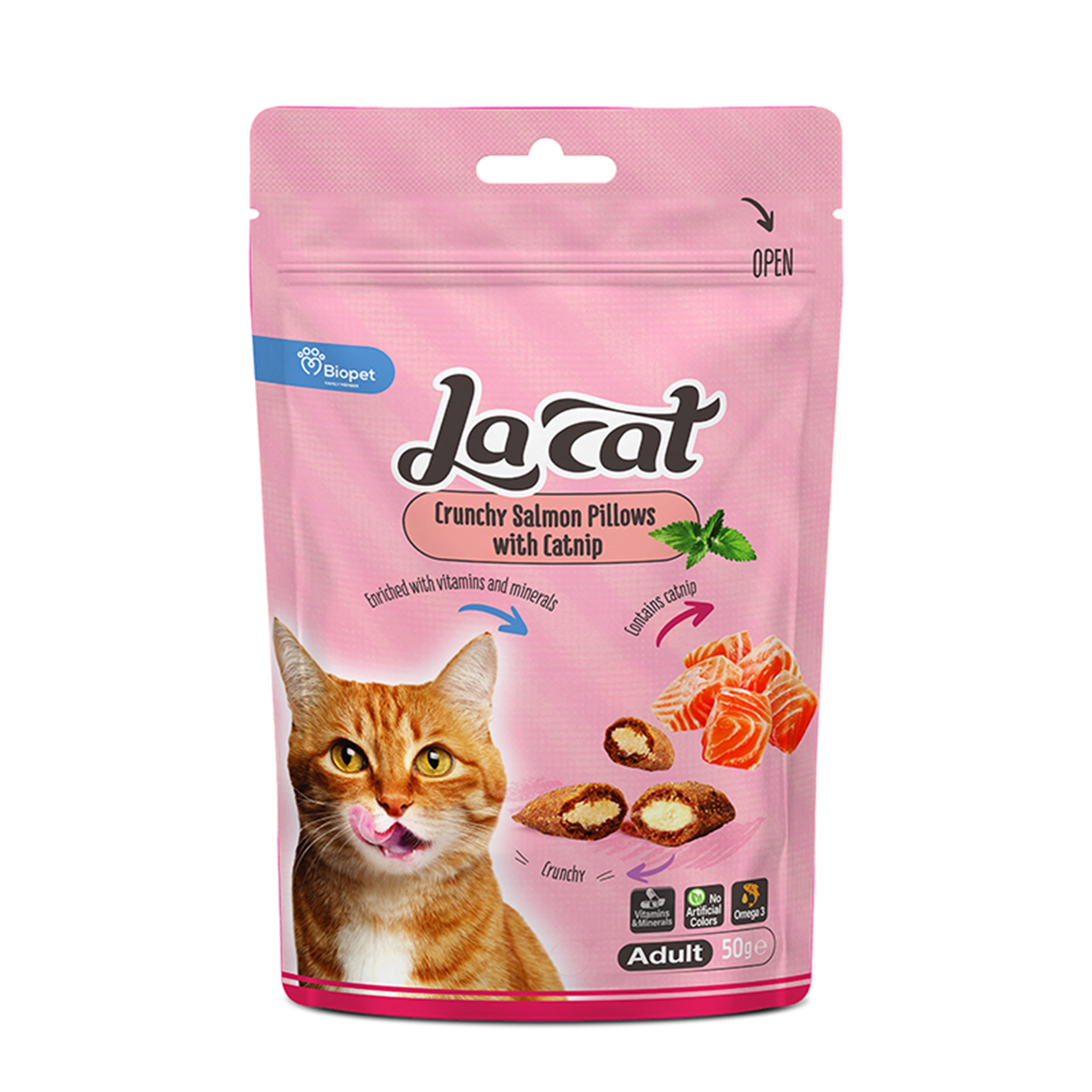 חטיף לה קט כריות סלמון עם קטניפ 