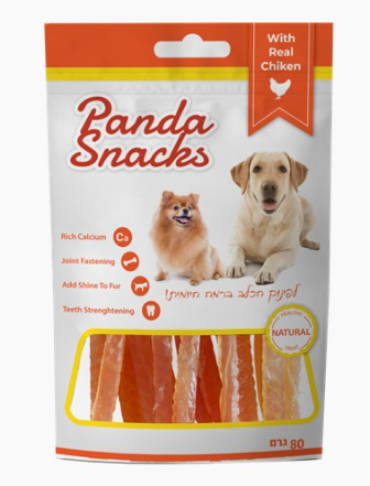 פנדה חטיף רך לכלב רצועות קריסטל עוף