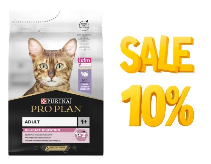 מבצע! פרו פלאן DELICATE הודו לחתולים על קיבה רגישה ב-10% הנחה!