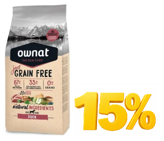 מבצע! אוונט ג'אסט לכלב בוגר ברווז 14ק"ג ב-15% הנחה!