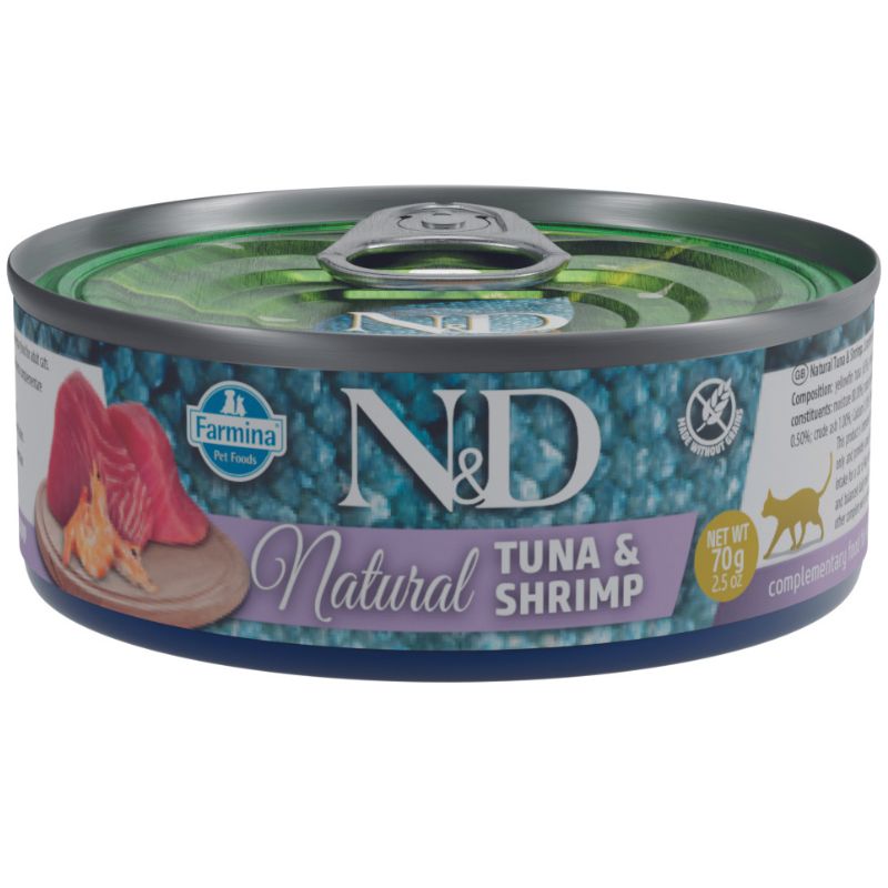 N&D נטורל מעדן לחתול טונה ושרימפס