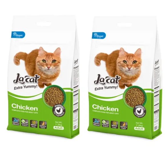 2 שקי מזון יבש לחתול בוגר לה קט עוף 15ק"ג כל שק