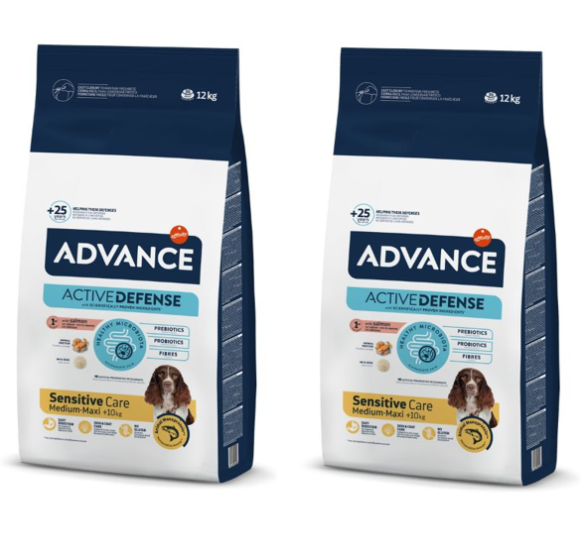 2 שקי אדוונס מזון יבש לכלב בוגר סלמון 12ק"ג כל שק