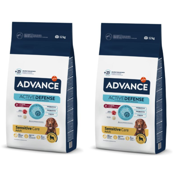 2 שקי אדוונס מזון יבש לכלב בוגר כבש 12ק"ג כל שק