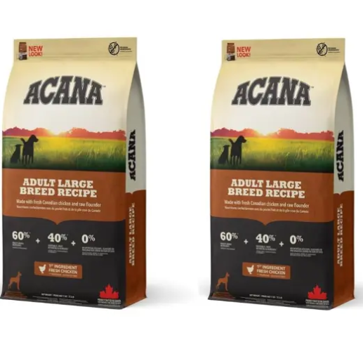 2 שקי אקאנה לכלב בוגר גזע גדול 17ק"ג כל שק
