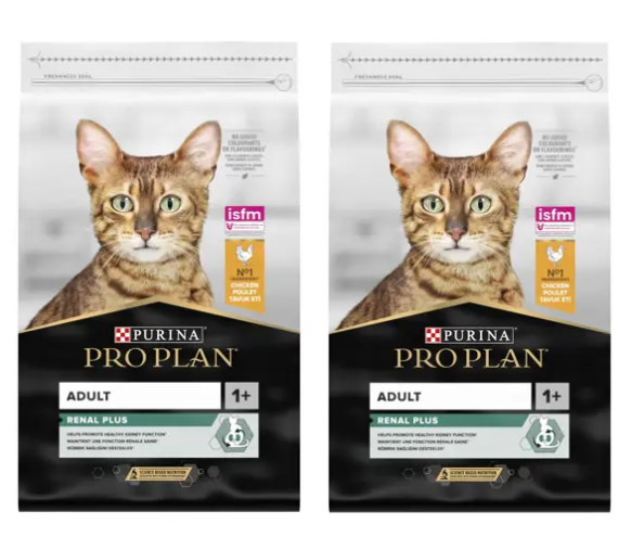 2 שקי פרו פלאן לחתול בוגר עוף ואורז 3ק"ג כל שק