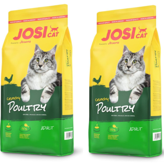 2 שקי ג'וסיקט עוף לחתול 18ק"ג כל שק
