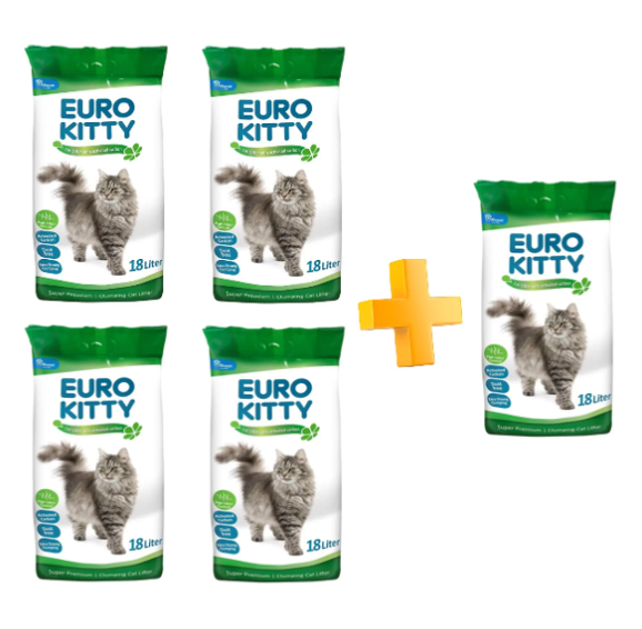 מבצע! ברכישת 4 שקי חול מתגבש יורו קיטי קרבון 18ל' - קבלו שק נוסף מתנה!