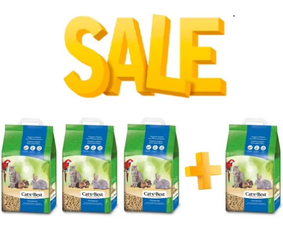 מבצע! ברכישת 3 שקי מצע cat's bestלמכרסמים 10ל' - קבלו שק נוסף במתנה!