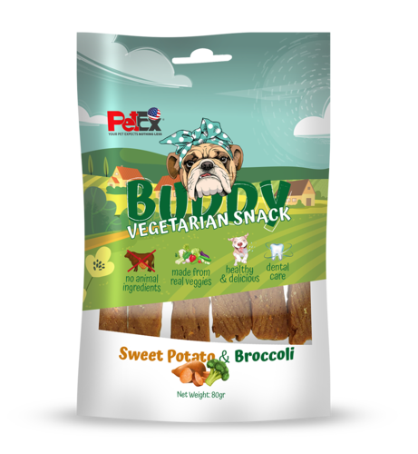 באדי סנאק חטיף צמחוני לכלב עם בטטה וברוקולי