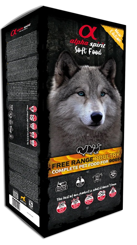 אלפא ספיריט מזון חצי לח לכלב עופות 9 קג 
