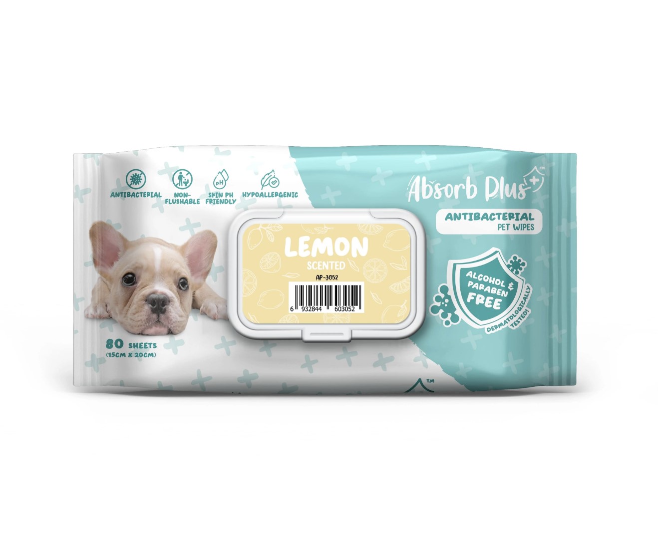 אבסורב+ מגבונים אנטיבקטריאלים לימון