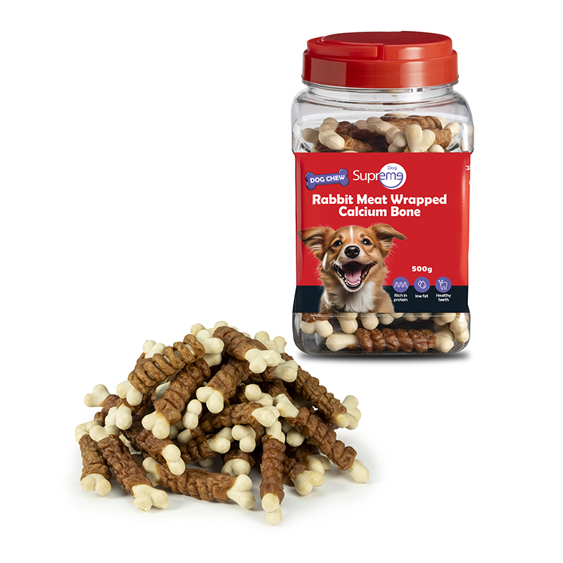 סופרים עצם סידן מצופה בשר ארנב 500ג' 