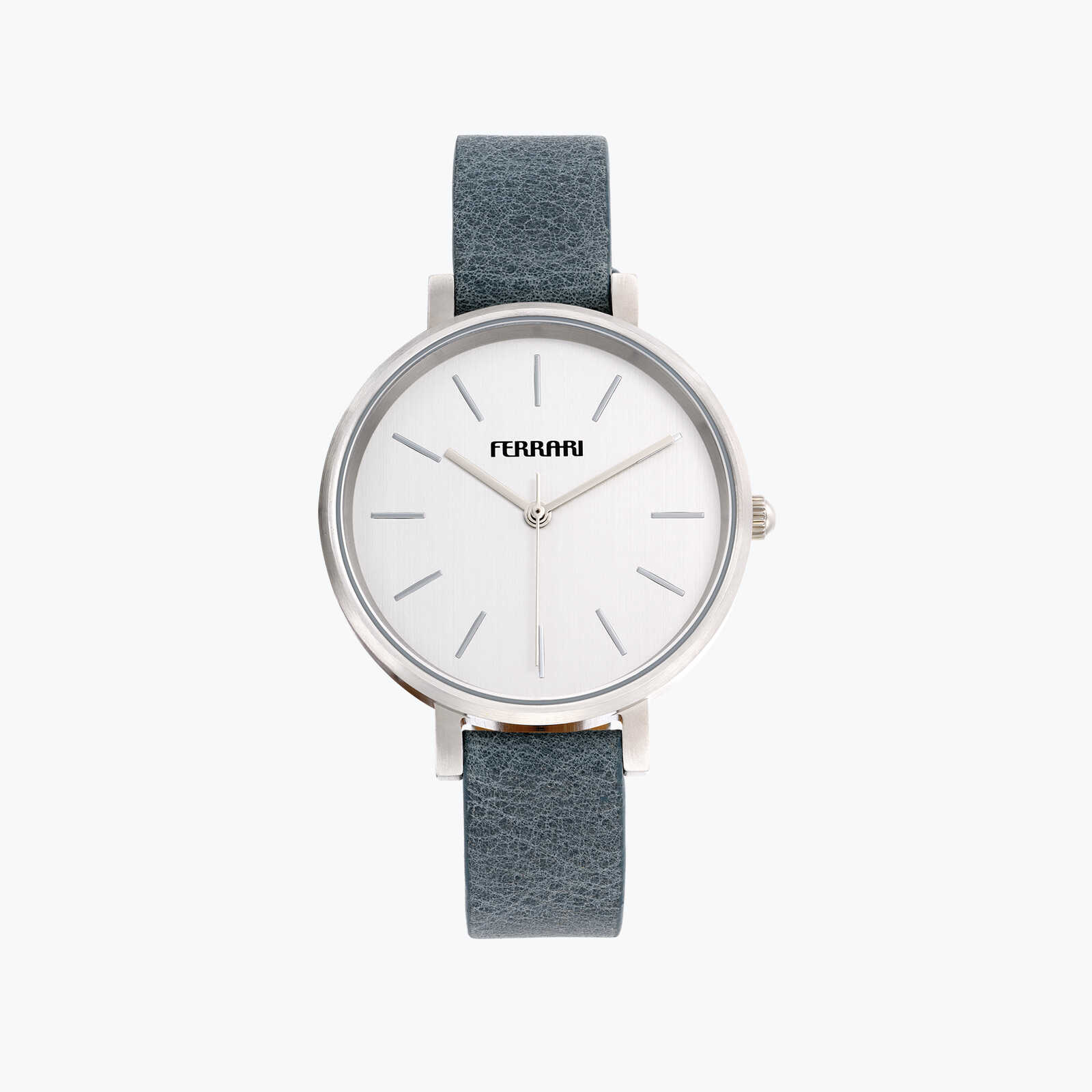 שעון ferrari בגימור מט ורצועה כחולה