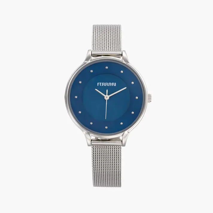 שעון ferrari אלגנטי לנשים לוח כחול 32 מ"מ