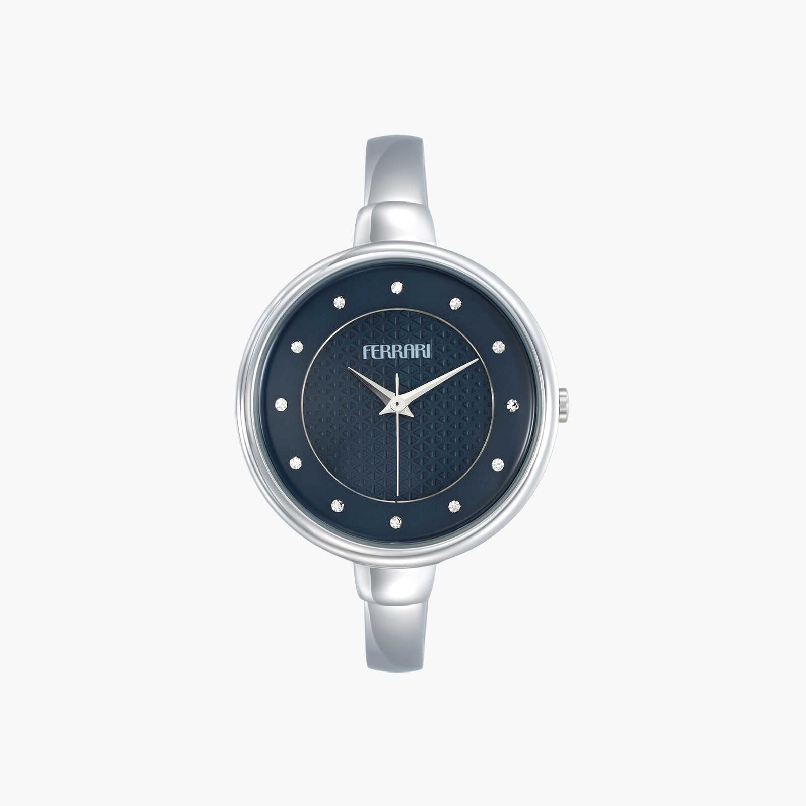 שעון ferrari לוח כחול וזירקונים