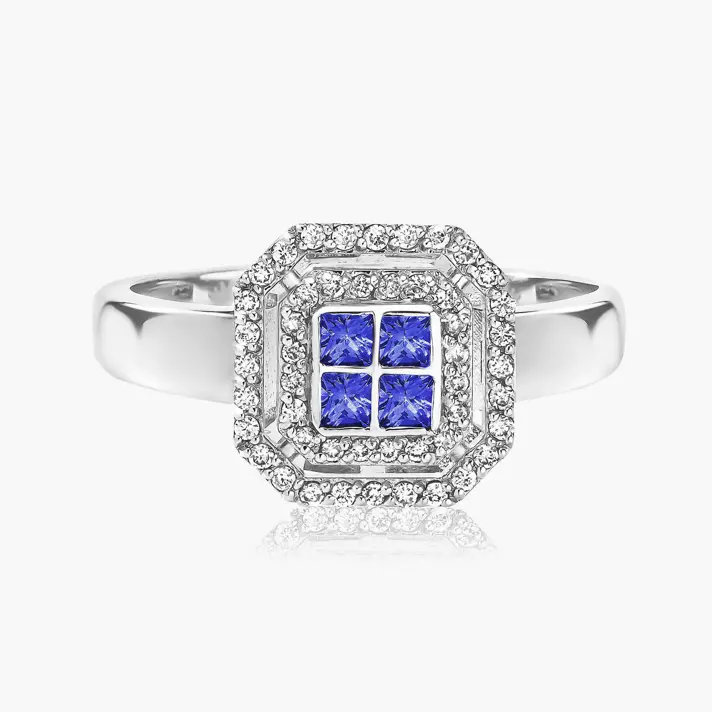 טבעת זהב מסדרת החושן בשיבוץ אבני ספיר