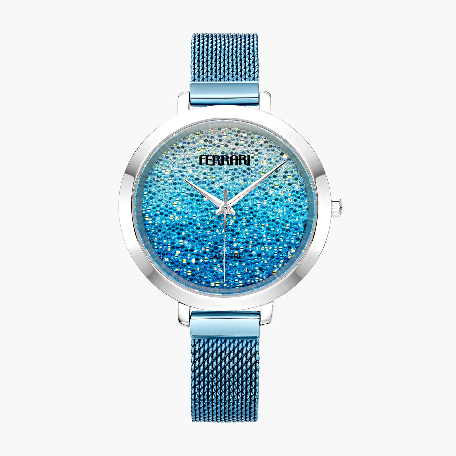 שעון ferrari לנשים עם לוח קריסטלים נוצץ
