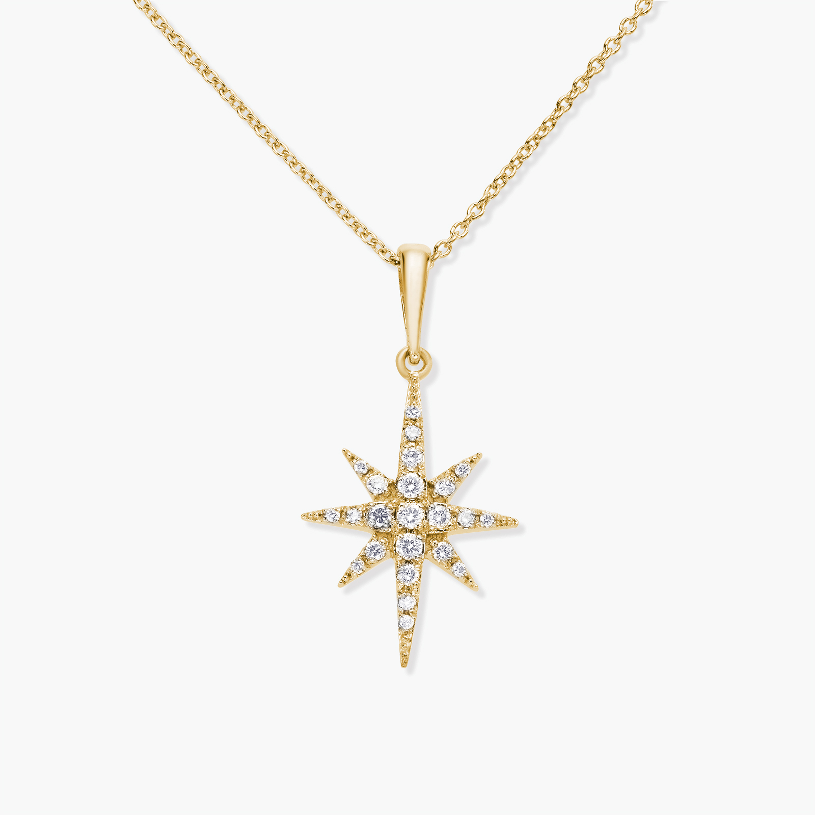 תליון זהב כוכב משובץ יהלומים