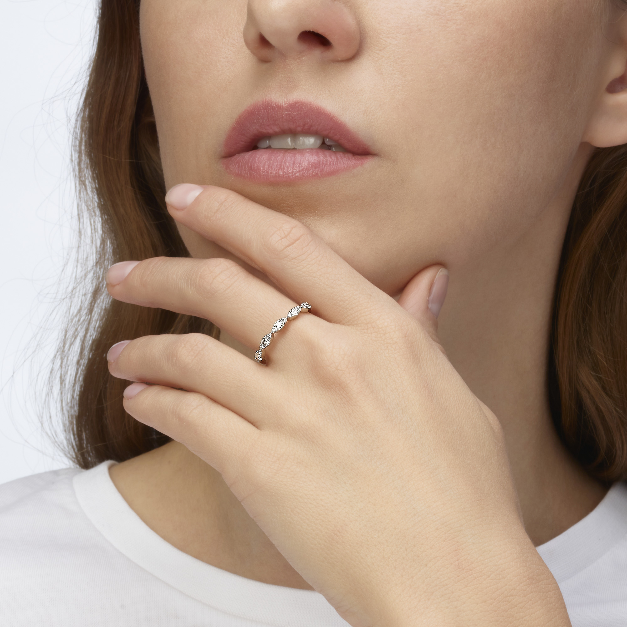 טבעת זהב משובצת יהלומים