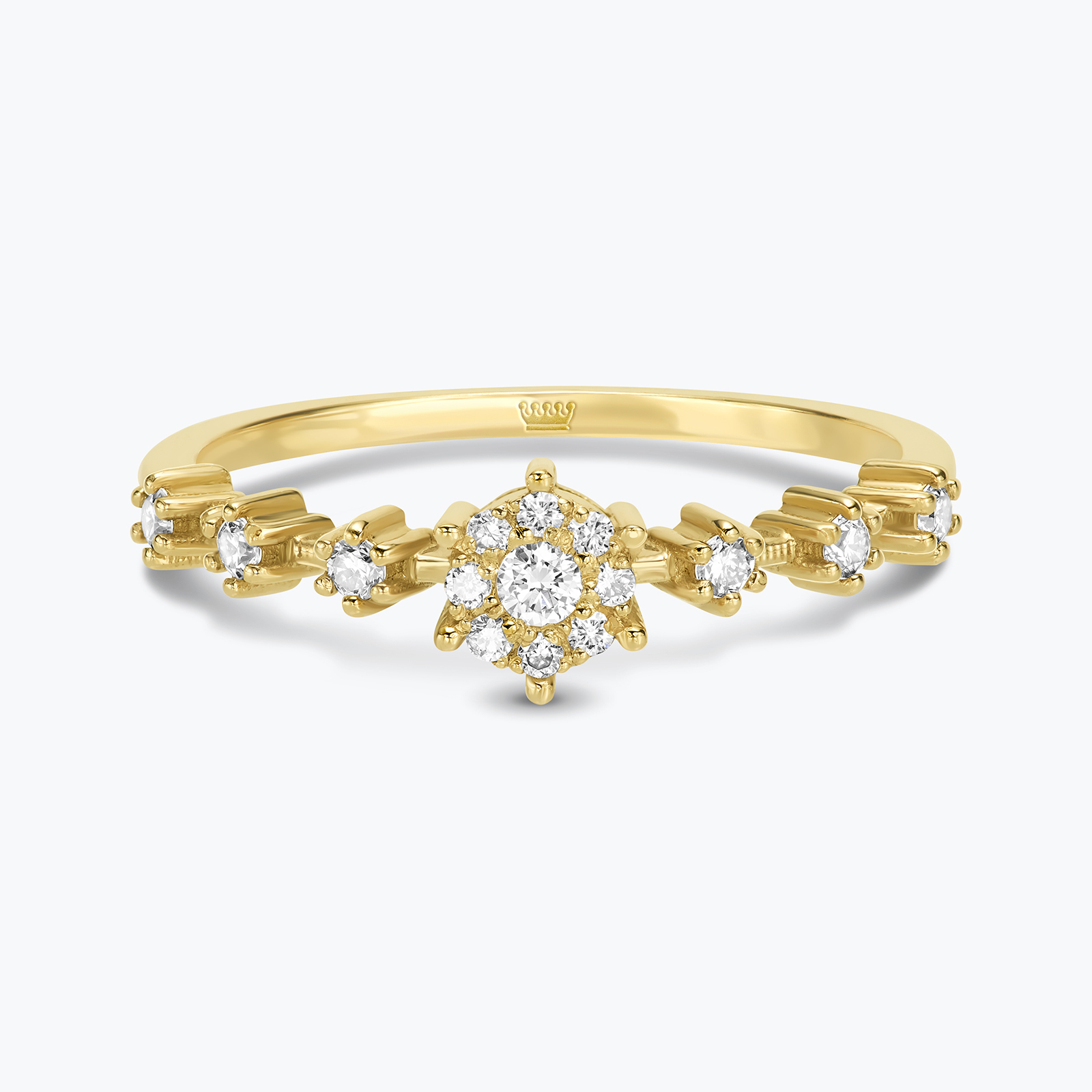 טבעת קמיליה משובצת יהלומים