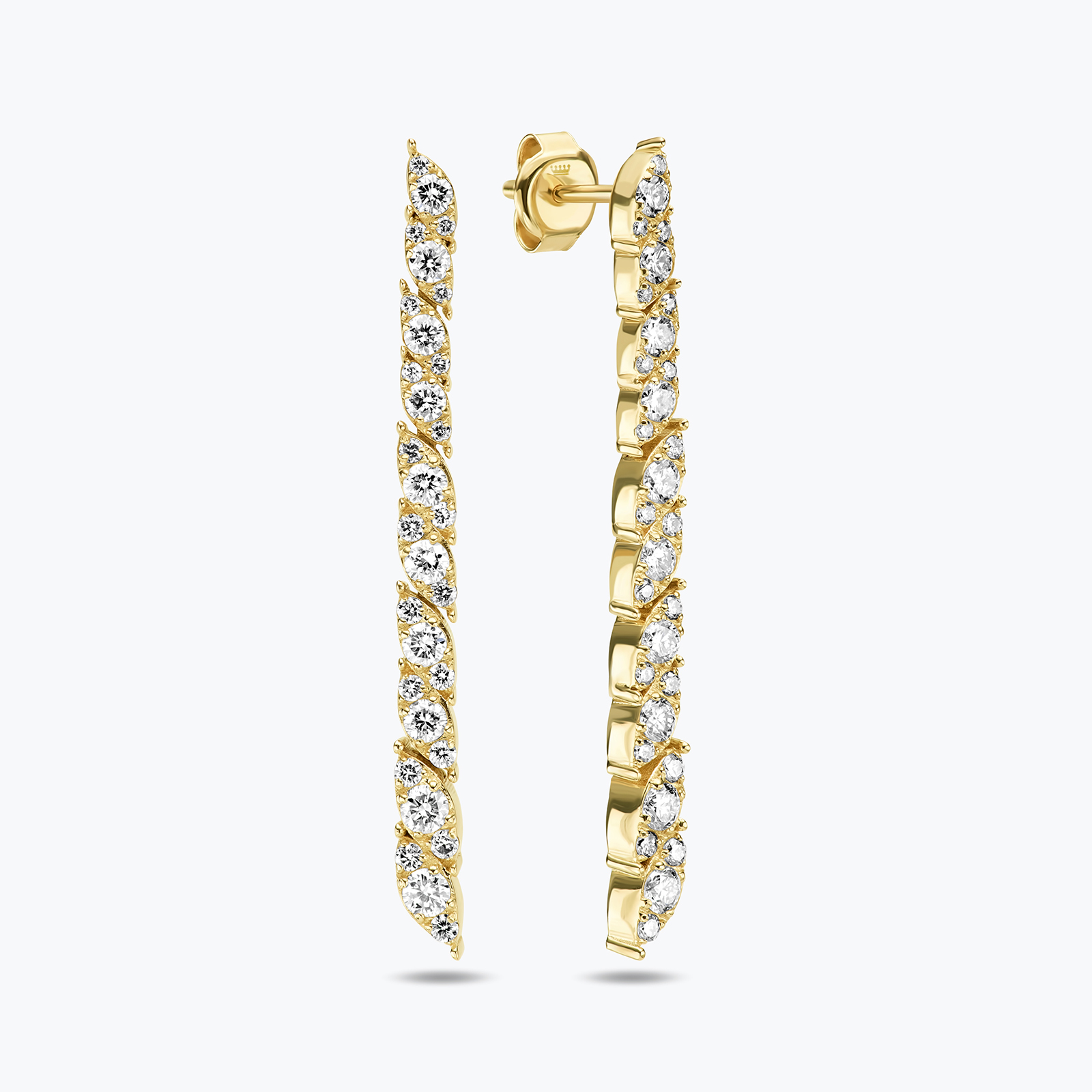 עגילי סתיו משובצים יהלומים